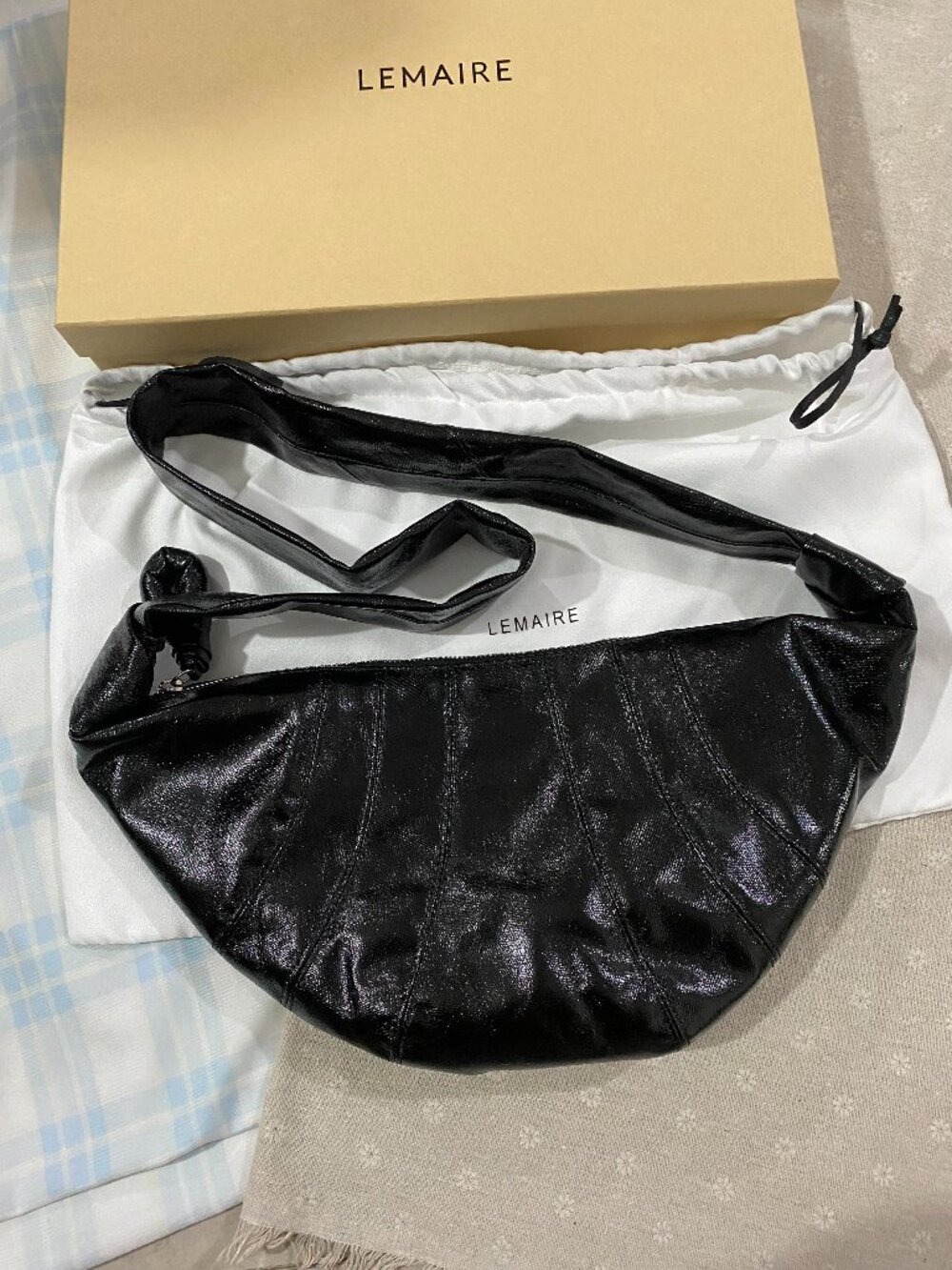 Lemaire Black Croissant Bag
